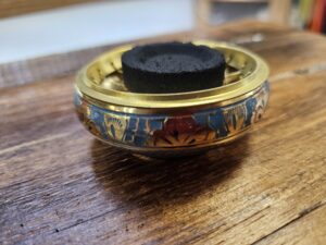 ENCENSOIR LARGE BLEU ET DORÉ