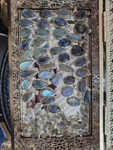 Pendentif en labradorite sertie argent - protection et intuition