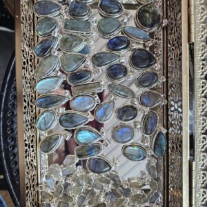 PENDANTIF LABRADORITE SERTI ARGENT